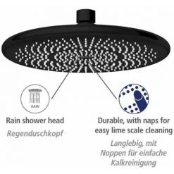 WENKO Tête De Douche Effet Pluie Watersaving, Pommeau De Douche Italienne, Jusqu'à 40% D'économie D'eau Sans Compromis Sur La Pression D'eau, Embout Universel 1/2", Plastique, ø 22,5 Cm, Noir Mat 9 WENKO Tête De Douche Effet Pluie Watersaving, Pommeau De Douche Italienne, Jusqu'à 40% D'économie D'eau Sans Compromis Sur La Pression D'eau, Embout Universel 1/2", Plastique, ø 22,5 Cm, Noir Mat -WENKO Soldes 34510138 3