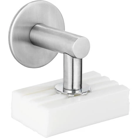 WENKO Porte Savon Mural Aimanté, Porte Savon Magnétique, Fixation Sans Perçage "Turbo Loc", Acier Inox, 4,5x4x7 Cm, Mat 3 WENKO Porte Savon Mural Aimanté, Porte Savon Magnétique, Fixation Sans Perçage "Turbo Loc", Acier Inox, 4,5x4x7 Cm, Mat