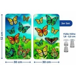 WENKO Protection Plaque De Cuisson, Couvre Plaque De Cuisson En Verre "Papillons", Lot De 2, Verre Trempé, 30x52 Cm, Multicolore 10 WENKO Protection Plaque De Cuisson, Couvre Plaque De Cuisson En Verre "Papillons", Lot De 2, Verre Trempé, 30x52 Cm, Multicolore -WENKO Soldes 34510142 4
