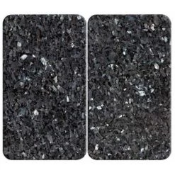 WENKO Protection Plaque De Cuisson, Couvre Plaque De Cuisson En Verre "Marbre Bleu", Lot De 2, 30 X 52 Cm