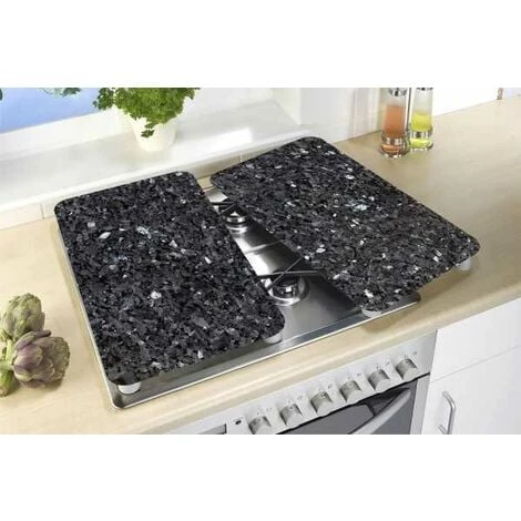 WENKO Protection Plaque De Cuisson, Couvre Plaque De Cuisson En Verre "Marbre Bleu", Lot De 2, 30 X 52 Cm 5 WENKO Protection Plaque De Cuisson, Couvre Plaque De Cuisson En Verre "Marbre Bleu", Lot De 2, 30 X 52 Cm – Image 3