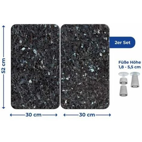 WENKO Protection Plaque De Cuisson, Couvre Plaque De Cuisson En Verre "Marbre Bleu", Lot De 2, 30 X 52 Cm 6 WENKO Protection Plaque De Cuisson, Couvre Plaque De Cuisson En Verre "Marbre Bleu", Lot De 2, 30 X 52 Cm – Image 4