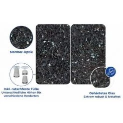 WENKO Protection Plaque De Cuisson, Couvre Plaque De Cuisson En Verre "Marbre Bleu", Lot De 2, 30 X 52 Cm 11 WENKO Protection Plaque De Cuisson, Couvre Plaque De Cuisson En Verre "Marbre Bleu", Lot De 2, 30 X 52 Cm -WENKO Soldes 34510143 5