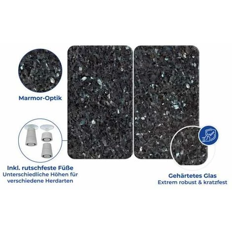 WENKO Protection Plaque De Cuisson, Couvre Plaque De Cuisson En Verre "Marbre Bleu", Lot De 2, 30 X 52 Cm 7 WENKO Protection Plaque De Cuisson, Couvre Plaque De Cuisson En Verre "Marbre Bleu", Lot De 2, 30 X 52 Cm – Image 5