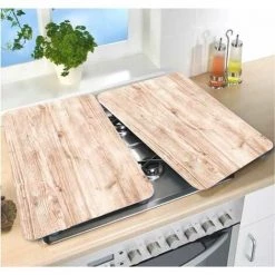WENKO Protection Plaque De Cuisson, Couvre Plaque De Cuisson En Verre "Bois", Lot De 2, Verre Trempé, 30 X 52 Cm, Marron 7 WENKO Protection Plaque De Cuisson, Couvre Plaque De Cuisson En Verre "Bois", Lot De 2, Verre Trempé, 30 X 52 Cm, Marron -WENKO Soldes 34510144 3