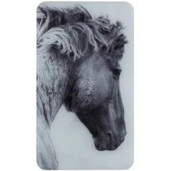 WENKO Protection Plaque De Cuisson "Chevaux Sauvages", Couvre Plaque De Cuisson En Verre, Lot De 2, Verre Trempé, 30x52 Cm, Gris -WENKO Soldes 34510148 2