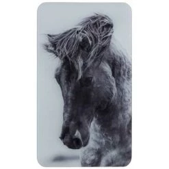 WENKO Protection Plaque De Cuisson "Chevaux Sauvages", Couvre Plaque De Cuisson En Verre, Lot De 2, Verre Trempé, 30x52 Cm, Gris -WENKO Soldes 34510148 3