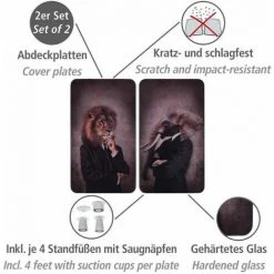 WENKO Protection Plaque De Cuisson "Humanisation Male", Couvre Plaque De Cuisson En Verre, Lot De 2, Verre Trempé, 30 X 52 Cm, Multicolore 10 WENKO Protection Plaque De Cuisson "Humanisation Male", Couvre Plaque De Cuisson En Verre, Lot De 2, Verre Trempé, 30 X 52 Cm, Multicolore -WENKO Soldes 34510150 4