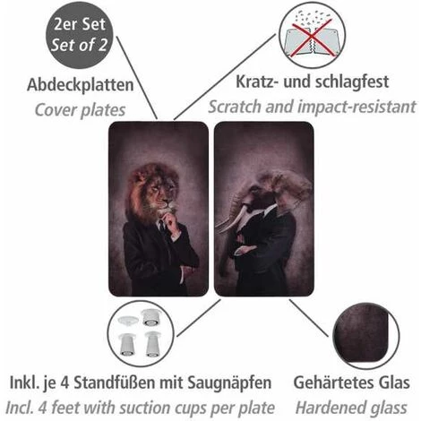 WENKO Protection Plaque De Cuisson "Humanisation Male", Couvre Plaque De Cuisson En Verre, Lot De 2, Verre Trempé, 30 X 52 Cm, Multicolore 6 WENKO Protection Plaque De Cuisson "Humanisation Male", Couvre Plaque De Cuisson En Verre, Lot De 2, Verre Trempé, 30 X 52 Cm, Multicolore – Image 4