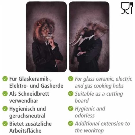 WENKO Protection Plaque De Cuisson "Humanisation Male", Couvre Plaque De Cuisson En Verre, Lot De 2, Verre Trempé, 30 X 52 Cm, Multicolore 7 WENKO Protection Plaque De Cuisson "Humanisation Male", Couvre Plaque De Cuisson En Verre, Lot De 2, Verre Trempé, 30 X 52 Cm, Multicolore – Image 5