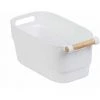 WENKO Organiseur Placard S, Bac De Rangement Cuisine Avec Poignée Bois, Compatible Lave Vaisselle, Plastique - Bois, 14,5x12x27 Cm, Blanc - Marron - Blanc 2 WENKO Organiseur Placard S, Bac De Rangement Cuisine Avec Poignée Bois, Compatible Lave Vaisselle, Plastique - Bois, 14,5x12x27 Cm, Blanc - Marron - Blanc -WENKO Soldes 34510151 1