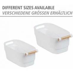 WENKO Organiseur Placard S, Bac De Rangement Cuisine Avec Poignée Bois, Compatible Lave Vaisselle, Plastique - Bois, 14,5x12x27 Cm, Blanc - Marron - Blanc 11 WENKO Organiseur Placard S, Bac De Rangement Cuisine Avec Poignée Bois, Compatible Lave Vaisselle, Plastique - Bois, 14,5x12x27 Cm, Blanc - Marron - Blanc -WENKO Soldes 34510151 5