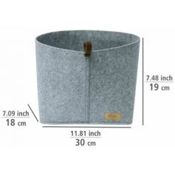 WENKO Panier Feutre Feli L, Corbeille En Feutre, Rangement Décoratif Salon - Cuisine - Salle De Bain, Polyester, 30x19x18 Cm, Gris -WENKO Soldes 34510158 4