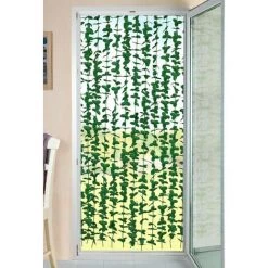 WENKO Rideau De Porte Décoratif Liane, Rideau De Protection Contre Les Insectes Pour Le Balcon, La Terrasse & L'appartement, Avec Fixations Autoadhésives, Polyester Lavable, Fabriqué à La Main, 90x190 Cm, Vert