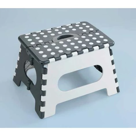 WENKO Marche Pied Pliable Secura, Tabouret Pliant Adulte Et Enfant, Capacité De Charge Jusqu'à 350 Kg, Surface De Marche Antidérapante Extra-large, Plastique, 35x22x27 Cm, Noir - Blanc 4 WENKO Marche Pied Pliable Secura, Tabouret Pliant Adulte Et Enfant, Capacité De Charge Jusqu'à 350 Kg, Surface De Marche Antidérapante Extra-large, Plastique, 35x22x27 Cm, Noir - Blanc – Image 2