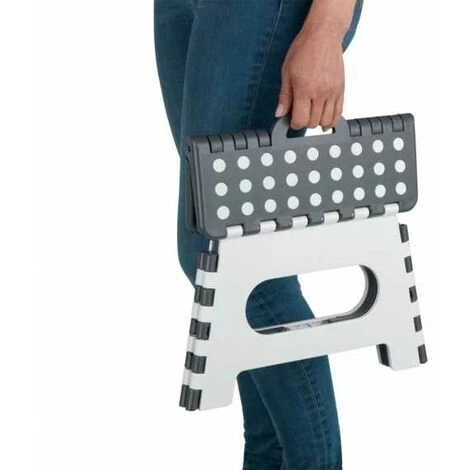 WENKO Marche Pied Pliable Secura, Tabouret Pliant Adulte Et Enfant, Capacité De Charge Jusqu'à 350 Kg, Surface De Marche Antidérapante Extra-large, Plastique, 35x22x27 Cm, Noir - Blanc 5 WENKO Marche Pied Pliable Secura, Tabouret Pliant Adulte Et Enfant, Capacité De Charge Jusqu'à 350 Kg, Surface De Marche Antidérapante Extra-large, Plastique, 35x22x27 Cm, Noir - Blanc – Image 3