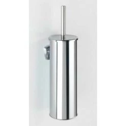 WENKO Brosse WC Suspendue Murale Basic, Brosse Wc Noire, Design Fermé, Acier Inox, 10x37x10,5 Cm, Brillant -WENKO Soldes 34686106 5