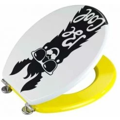 WENKO Abattant WC Original Be Cool, Fixation Acier Inox "fix Clip", MDF, 35,5x42,5 Cm, Multicolore -WENKO Soldes 34825647 3