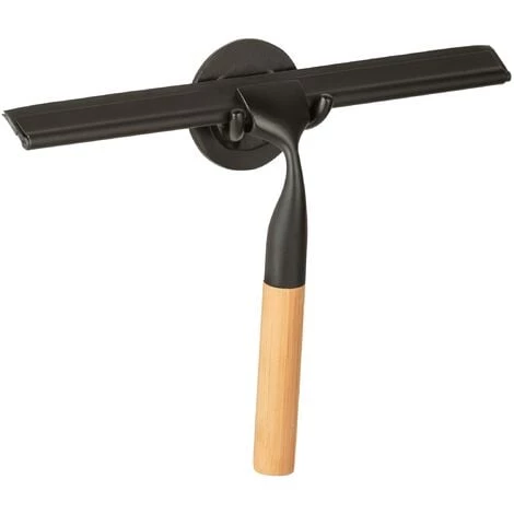 WENKO Raclette De Douche Bambusa, Raclette Salle De Bain, Acier Inox - Manche Bois Bambou, 24,3x17x3,5 Cm, Noir - Marron 3 WENKO Raclette De Douche Bambusa, Raclette Salle De Bain, Acier Inox - Manche Bois Bambou, 24,3x17x3,5 Cm, Noir - Marron