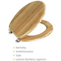 WENKO Abattant WC Bois Bambou, Fixation Inox, 34x41 Cm, Lot De 2 éponges Offertes 9 WENKO Abattant WC Bois Bambou, Fixation Inox, 34x41 Cm, Lot De 2 éponges Offertes -WENKO Soldes 34932310 3
