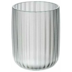 WENKO Porte Brosse à Dent Agropoli, Gobelet Salle De Bain, Plastique Surface Givrée, Ø 7,5x10 Cm, Blanc