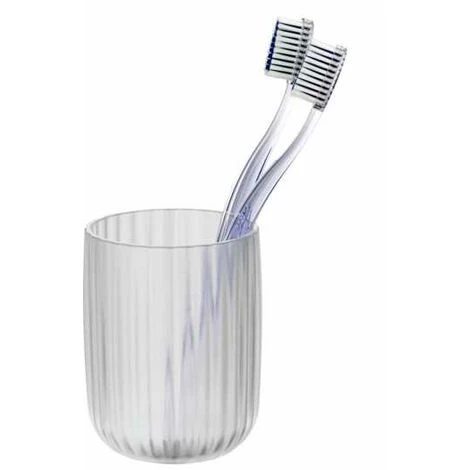 WENKO Porte Brosse à Dent Agropoli, Gobelet Salle De Bain, Plastique Surface Givrée, Ø 7,5x10 Cm, Blanc 5 WENKO Porte Brosse à Dent Agropoli, Gobelet Salle De Bain, Plastique Surface Givrée, Ø 7,5x10 Cm, Blanc – Image 3