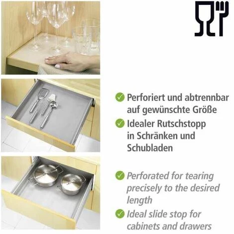 WENKO Tapis Fond De Tiroir Perforé, Tapis Antidérapant Tiroir, Protection Tiroir Cuisine, Prédécoupé, Plastique, 150x50 Cm, Transparent 6 WENKO Tapis Fond De Tiroir Perforé, Tapis Antidérapant Tiroir, Protection Tiroir Cuisine, Prédécoupé, Plastique, 150x50 Cm, Transparent – Image 4