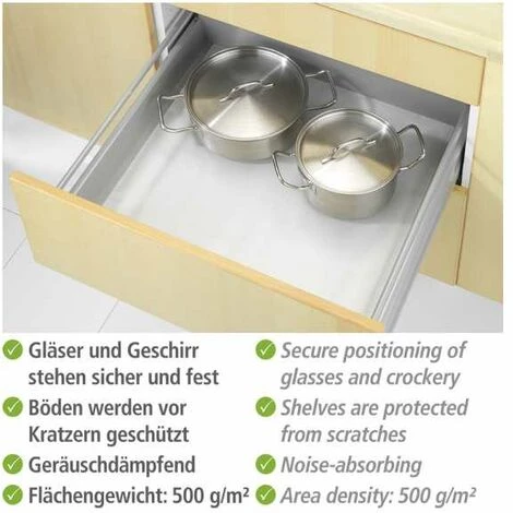 WENKO Tapis Fond De Tiroir Perforé, Tapis Antidérapant Tiroir, Protection Tiroir Cuisine, Prédécoupé, Plastique, 150x50 Cm, Transparent 7 WENKO Tapis Fond De Tiroir Perforé, Tapis Antidérapant Tiroir, Protection Tiroir Cuisine, Prédécoupé, Plastique, 150x50 Cm, Transparent – Image 5