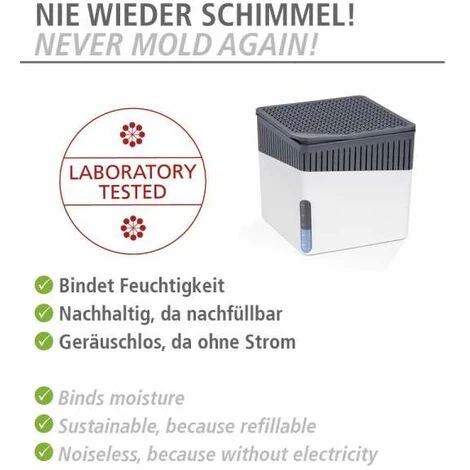 WENKO Recharge Déshumidificateur D'air Cube - Recharge Pour Absorbeur D'humidité 1000 G, Senteur Orange, Chlorure De Calcium, 12x5x12 Cm, Blanc 4 WENKO Recharge Déshumidificateur D'air Cube - Recharge Pour Absorbeur D'humidité 1000 G, Senteur Orange, Chlorure De Calcium, 12x5x12 Cm, Blanc – Image 2