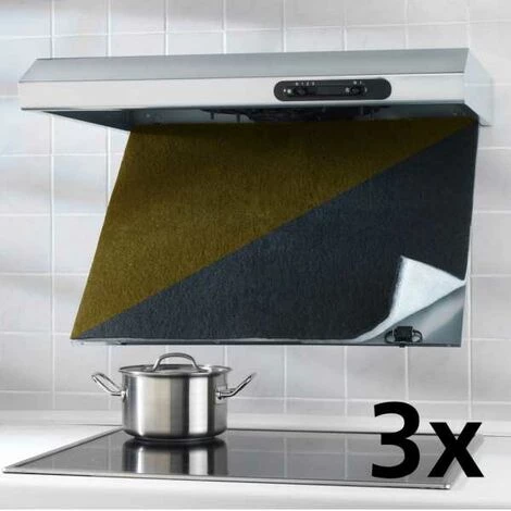 WENKO Filtre à Charbon Pour Hotte, Filtre Charbon Actif Anti Odeur, Pour Les Hottes De Taille Standard Jusqu'à 60 Cm, Lot De 3, Polyester, 57x47 Cm, Noir 3 WENKO Filtre à Charbon Pour Hotte, Filtre Charbon Actif Anti Odeur, Pour Les Hottes De Taille Standard Jusqu'à 60 Cm, Lot De 3, Polyester, 57x47 Cm, Noir