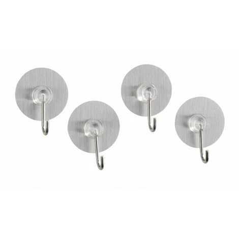 WENKO Lot De 4 Petits Crochets 1 Tête Chromé Static-loc 6 WENKO Lot De 4 Petits Crochets 1 Tête Chromé Static-loc – Image 4