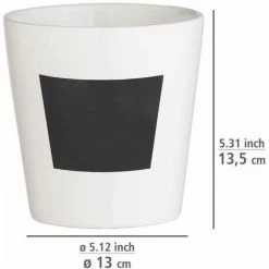 WENKO Pot Herbes Aromatiques Interieur Avec étiquette Ardoise Waia, Pot Plante Aromatique, Céramique - Ardoise, ø13x13 Cm, Blanc/noir -WENKO Soldes 35962405 4
