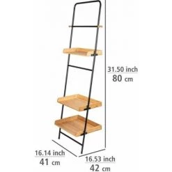 WENKO Etagère à Poser Contre Un Mur, 3 Plateaux De Rangement Et Barre De Suspension, Loft, Acier Noir Et Bois, 56x180x40 Cm 11 WENKO Etagère à Poser Contre Un Mur, 3 Plateaux De Rangement Et Barre De Suspension, Loft, Acier Noir Et Bois, 56x180x40 Cm -WENKO Soldes 36007787 5