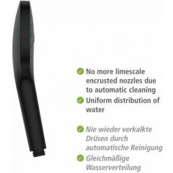 WENKO Pommeau De Douche Automatic Cleaning, Pommeau De Douche Anticalcaire, Avec Buses Autonettoyantes Prévenant L'apparition De Calcaire, Embout Universel 1/2", Plastique ABS, ø12 Cm, Noir 11 WENKO Pommeau De Douche Automatic Cleaning, Pommeau De Douche Anticalcaire, Avec Buses Autonettoyantes Prévenant L'apparition De Calcaire, Embout Universel 1/2", Plastique ABS, ø12 Cm, Noir -WENKO Soldes 36205266 5