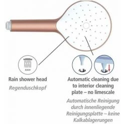 WENKO Pommeau De Douche Automatic Cleaning, Pommeau De Douche Anticalcaire, Avec Buses Autonettoyantes Prévenant L'apparition De Calcaire, Embout Universel 1/2", Plastique, ø12 Cm, Rose - Blanc 9 WENKO Pommeau De Douche Automatic Cleaning, Pommeau De Douche Anticalcaire, Avec Buses Autonettoyantes Prévenant L'apparition De Calcaire, Embout Universel 1/2", Plastique, ø12 Cm, Rose - Blanc -WENKO Soldes 36205270 3