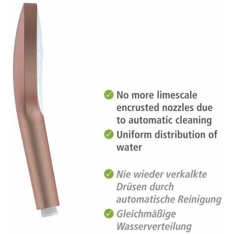 WENKO Pommeau De Douche Automatic Cleaning, Pommeau De Douche Anticalcaire, Avec Buses Autonettoyantes Prévenant L'apparition De Calcaire, Embout Universel 1/2", Plastique, ø12 Cm, Rose - Blanc 7 WENKO Pommeau De Douche Automatic Cleaning, Pommeau De Douche Anticalcaire, Avec Buses Autonettoyantes Prévenant L'apparition De Calcaire, Embout Universel 1/2", Plastique, ø12 Cm, Rose - Blanc – Image 5
