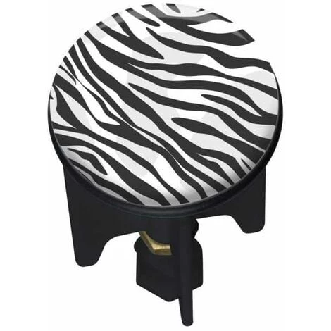 WENKO Bouchon D'évier Pluggy®, Bonde De Lavabo, Wild, Laiton Noir, Ø 3,9 X 6,5 Cm, Noir Zébré 3 WENKO Bouchon D'évier Pluggy®, Bonde De Lavabo, Wild, Laiton Noir, Ø 3,9 X 6,5 Cm, Noir Zébré