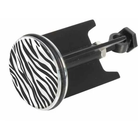 WENKO Bouchon D'évier Pluggy®, Bonde De Lavabo, Wild, Laiton Noir, Ø 3,9 X 6,5 Cm, Noir Zébré 4 WENKO Bouchon D'évier Pluggy®, Bonde De Lavabo, Wild, Laiton Noir, Ø 3,9 X 6,5 Cm, Noir Zébré – Image 2
