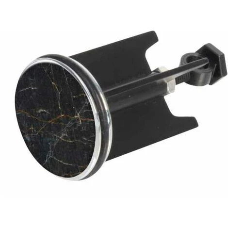 WENKO Bouchon D'évier Pluggy®, Bonde De Lavabo, Marble, Laiton Noir, Ø 3,9 X 6,5 Cm, Noir Effet Marbre 4 WENKO Bouchon D'évier Pluggy®, Bonde De Lavabo, Marble, Laiton Noir, Ø 3,9 X 6,5 Cm, Noir Effet Marbre – Image 2