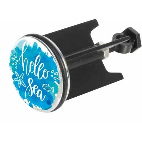 WENKO Bouchon D'évier Pluggy®, Bonde De Lavabo, Hello Sea, Laiton Noir, Ø 3,9 X 6,5 Cm, Multicolore 4 WENKO Bouchon D'évier Pluggy®, Bonde De Lavabo, Hello Sea, Laiton Noir, Ø 3,9 X 6,5 Cm, Multicolore – Image 2