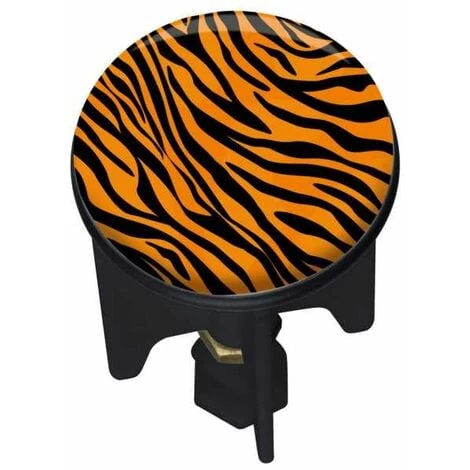 WENKO Bouchon D'évier Pluggy®, Bonde De Lavabo, Tiger, Laiton Noir, Ø 3,9 X 6,5 Cm, Noir - Orange 3 WENKO Bouchon D'évier Pluggy®, Bonde De Lavabo, Tiger, Laiton Noir, Ø 3,9 X 6,5 Cm, Noir - Orange
