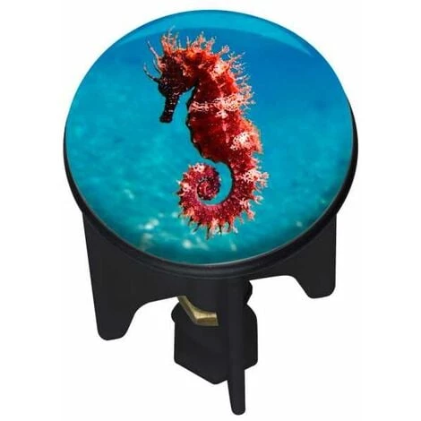 WENKO Bouchon D'évier Pluggy®, Bonde De Lavabo, Sea Horse, Laiton Noir, Ø 3,9 X 6,5 Cm, Multicolore 3 WENKO Bouchon D'évier Pluggy®, Bonde De Lavabo, Sea Horse, Laiton Noir, Ø 3,9 X 6,5 Cm, Multicolore
