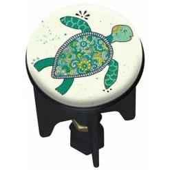 WENKO Bouchon D'évier Pluggy®, Bonde De Lavabo, Turtle, Laiton Noir, Ø 3,9 X 6,5 Cm, Multicolore