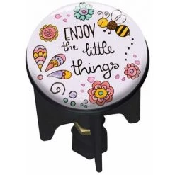 WENKO Bouchon D'évier Pluggy®, Bonde De Lavabo, Little Things, Laiton Noir, Ø 3,9 X 6,5 Cm, Multicolore