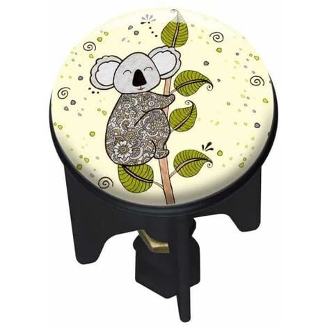 WENKO Bouchon D'évier Pluggy®, Bonde De Lavabo, Koala, Laiton Noir, Ø 3,9 X 6,5 Cm, Multicolore 3 WENKO Bouchon D'évier Pluggy®, Bonde De Lavabo, Koala, Laiton Noir, Ø 3,9 X 6,5 Cm, Multicolore