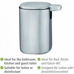 WENKO Distributeur Savon Liquide Alassio, Capacité 230 Ml, Acier Inox, 9,3x39,2x9,3 Cm, Brillant 9 WENKO Distributeur Savon Liquide Alassio, Capacité 230 Ml, Acier Inox, 9,3x39,2x9,3 Cm, Brillant -WENKO Soldes 37022264 3