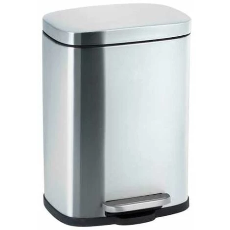 WENKO Poubelle à Pédale Leno Mat Design Avec Frein De Chute "easy Close", Petite Poubelle Salle De Bain Capacité 5L, Acier Inox, 21,5x19x29,5 Cm, Mat 3 WENKO Poubelle à Pédale Leno Mat Design Avec Frein De Chute "easy Close", Petite Poubelle Salle De Bain Capacité 5L, Acier Inox, 21,5x19x29,5 Cm, Mat