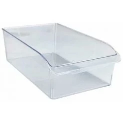 WENKO Rangement Placard, Frigo Taille L, Organisateur Frigo Transparent, PET Adapté Au Contact Alimentaire, 21x11x37 Cm, Transparent