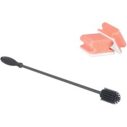 WENKO Goupillon Silicone XL 38cm, Goupillon Biberon, Goupillon Carafe Vin, Gourde Isotherme, Lot De 2 éponges Offertes