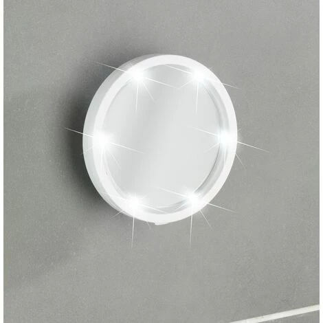 WENKO Miroir LED Mural à Ventouse Travel, Plastique, Blanc, Ø 13 X 4 Cm 3 WENKO Miroir LED Mural à Ventouse Travel, Plastique, Blanc, Ø 13 X 4 Cm